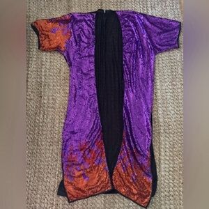 Go guy from UK Purple and Orange Sequin Open Front sequin kimono